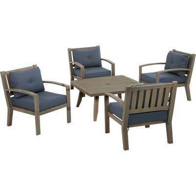 5PC ACACIA WOOD CHAT SET