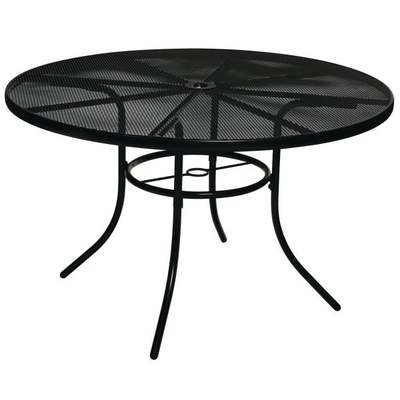 Outdoor Expressions 48 In. Round Black Metal Mesh Steel Table