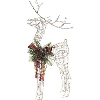 (e) 36" Wht Led Reindeer