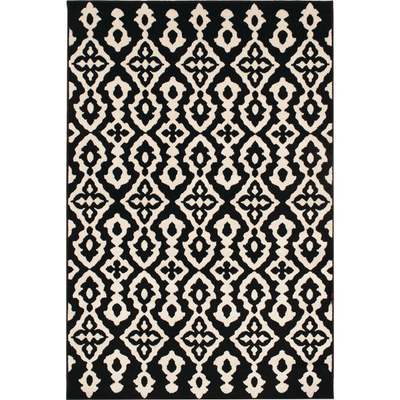 79X114 BLK GEO RUG