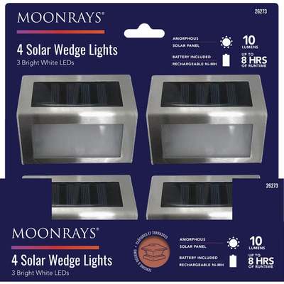 4PK SOLAR S/S WDGE LIGHT