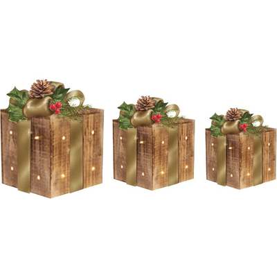 3PK WWLED GOLD GIFT BOX