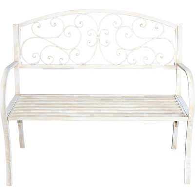 43" WHT CLASSC MTL BENCH