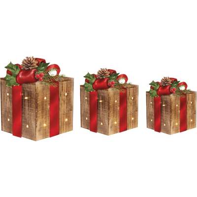 3PK WWLED RED GIFT BOX