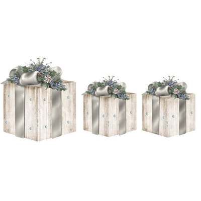 3PK WWLED SLVR GIFT BOX