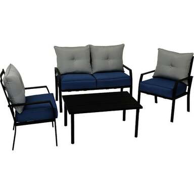 4PC AZRE GRY/BL CHAT SET