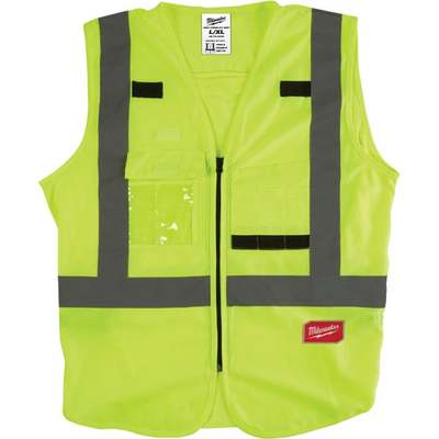 Milwaukee ANSI Class 2 Hi Vis Yellow Safety Vest Large/XL