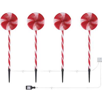 4pk Led Pepperrmint Candy Stake