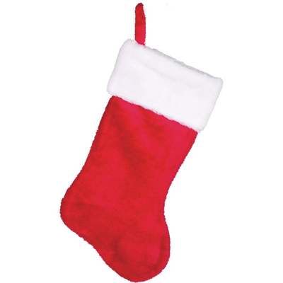 STOCKING 17IN PLUSH RED