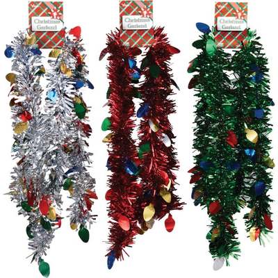 8FT JUMBO DC GARLAND W/BULBS