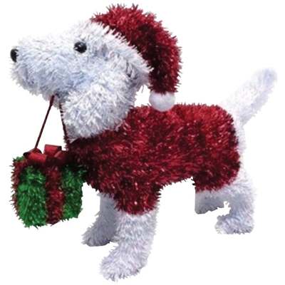 14.5" 3D OPAL TINSEL DOG