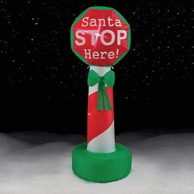 4' Inflatable Santa Stop Sign