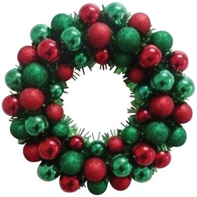 16" RED/GRN GLTR WREATH