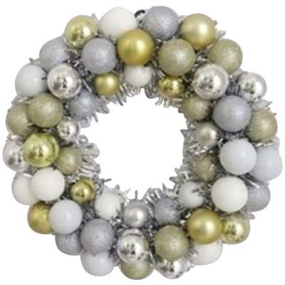 16" SLV/WHT/CHMPG WREATH