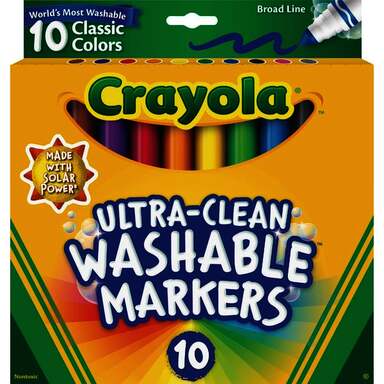 10PK WASHABLE COLOR MARKERS