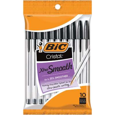 10PK BLK CRISTAL PEN