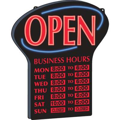 DIGITAL HOURS OPEN SIGN