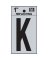 K  1" REFLECTIVE LETTER