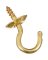 6pk 1/2 Cup Hook Brass