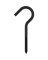 1/4x4-1/4 Black Screw Hook