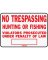 10X14 NO TRESPASS SIGN