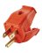 Leviton 15A 125V 3-Wire 2-Pole Clamp Tight Cord Plug, Orange