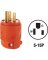 Leviton 15A 125V 3-Wire 2-Pole Residential Grade Cord Plug, Orange