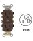 15A HD Receptacle Brown