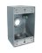 Bell Single Gang 1/2 In. 3-Outlet Gray Aluminum Weatherproof Outdoor Outlet
