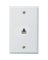 RJ45 WHT FLUSH WALL JACK