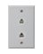 WHT RJ12/RJ45 WALL PLATE