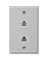 WHT RJ12/RJ45 WALL PLATE