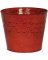 4" CYN-RED METAL PLANTER