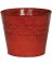 6" CYN-RED METAL PLANTER