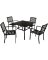 5PC BLK STEEL DINE SET