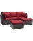 3PC LOFT RED WICKER SOFA SET