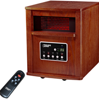 PowerZone WH-96H Infrared Quartz Wood Cabinet Heater with Remote Control,
