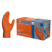 GLOVE NITRILE HD ORNG 8MIL MED