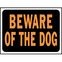HY-KO Hy-Glo Series 3002 Identification Sign, Rectangular, BEWARE OF DOG,
