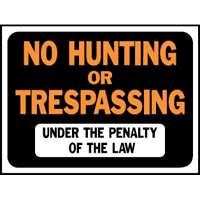 HY-KO Hy-Glo Series 3011 Identification Sign, No Hunting/Trespassing,