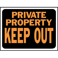 HY-KO Hy-Glo Series 3016 Identification Sign, Rectangular, PRIVATE PROPERTY