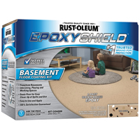 RUST-OLEUM EPOXYSHIELD 203008 Basement Floor Coating Kit, Satin, Tan, Liquid