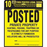 SIGN POSTED LEGAL KIT 12X12IN