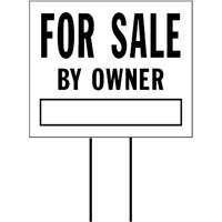 HY-KO LFS-1 Lawn Sign, For Sale By Owner, Black Legend, Plastic, 24 in W x