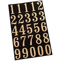 HY-KO MM-3N Packaged Number Set, 1-3/4 in H Character, Gold Character, Black