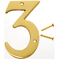 4" SOLID BRASS NUMBER 3