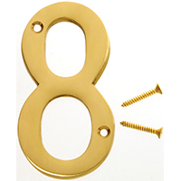 4" SOLID BRASS NUMBER 8