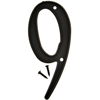 HY-KO PN-29/9 House Number, Character: 9, 4 in H Character, Black Character,
