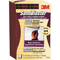 3M SandBlaster 9560 Sanding Sponge, 4-1/2 in L, 2-1/2 in W, 100 Grit,