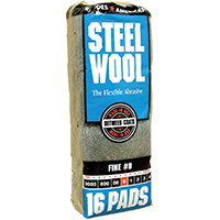Homax 106603-06 Steel Wool Pad; #0 Grit; Fine; Gray